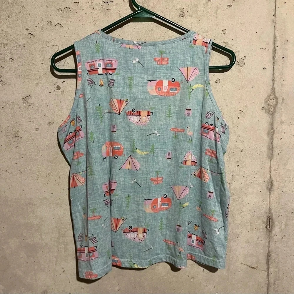 Mia Lucce Pajama Tank Top CAMPING RV VACATION Womens Size M - Picture 5 of 7